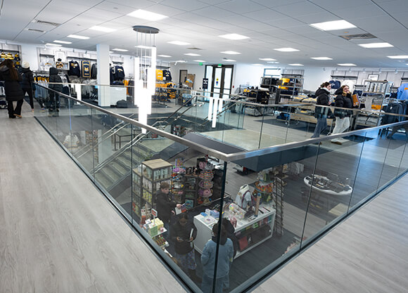 Students walk inside the Quinnipiac Bookstore