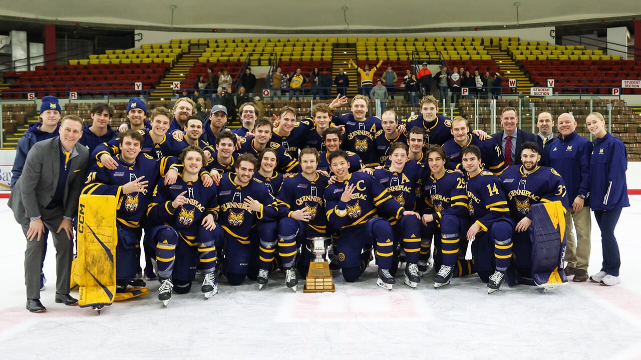 Men's ice hockey team with the Cleary Cup