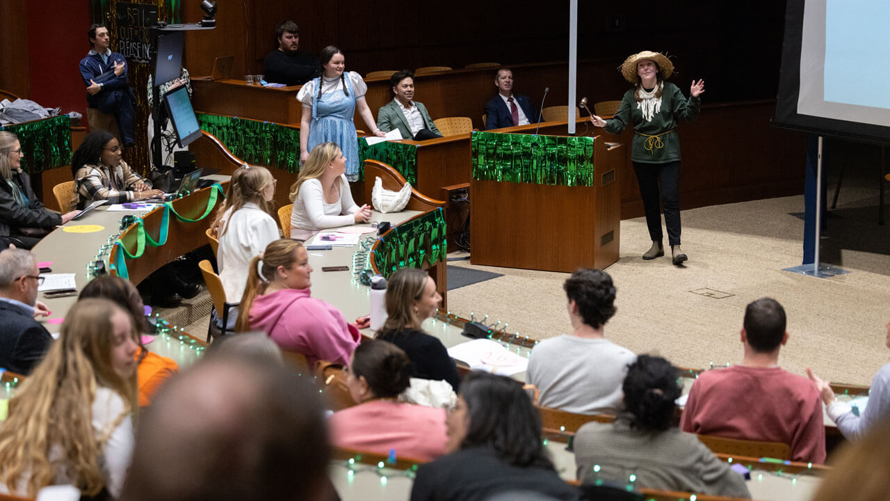 Aerial photo of the PILP auction crowd.