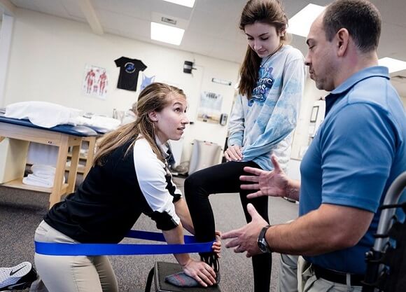 Steigbigel gestures with his hands during the treatment process.
