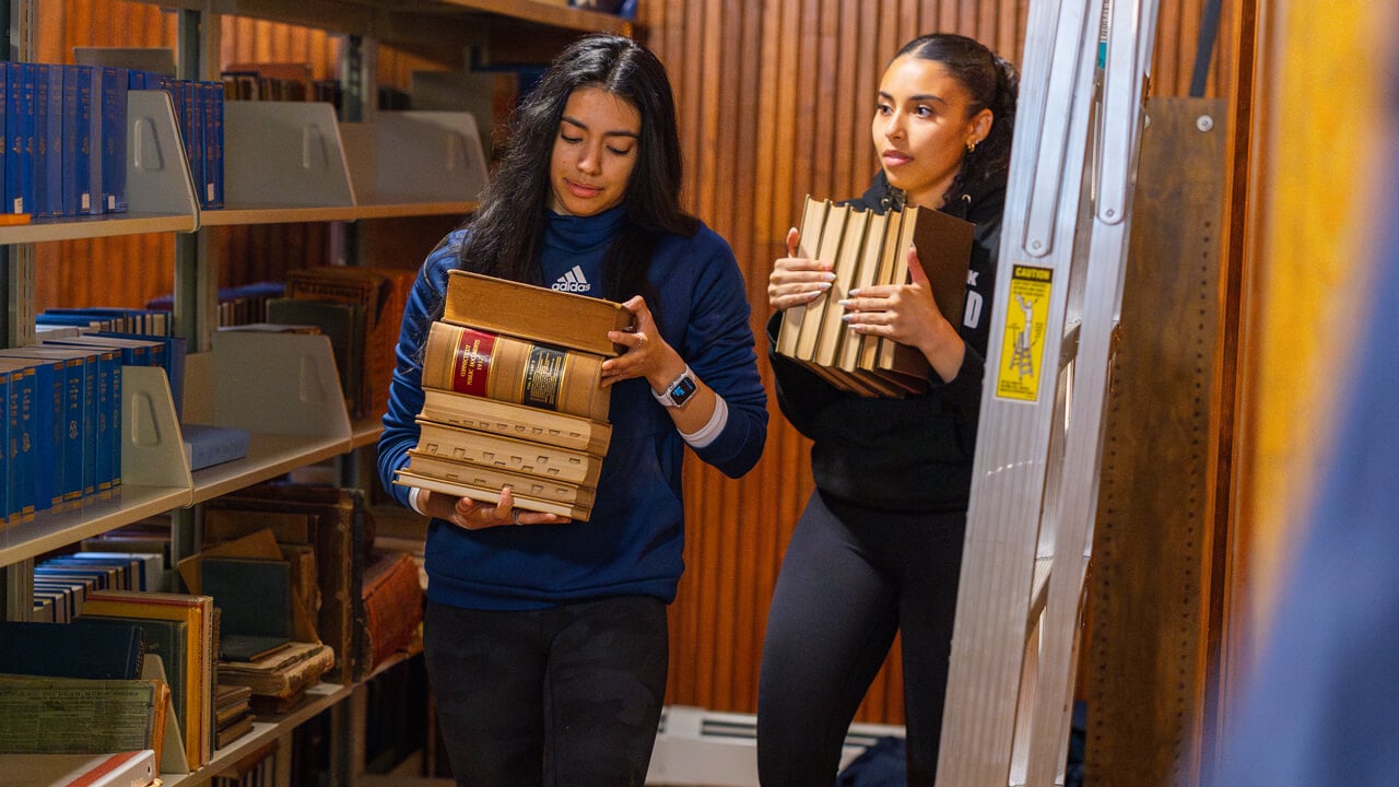 People carrying books