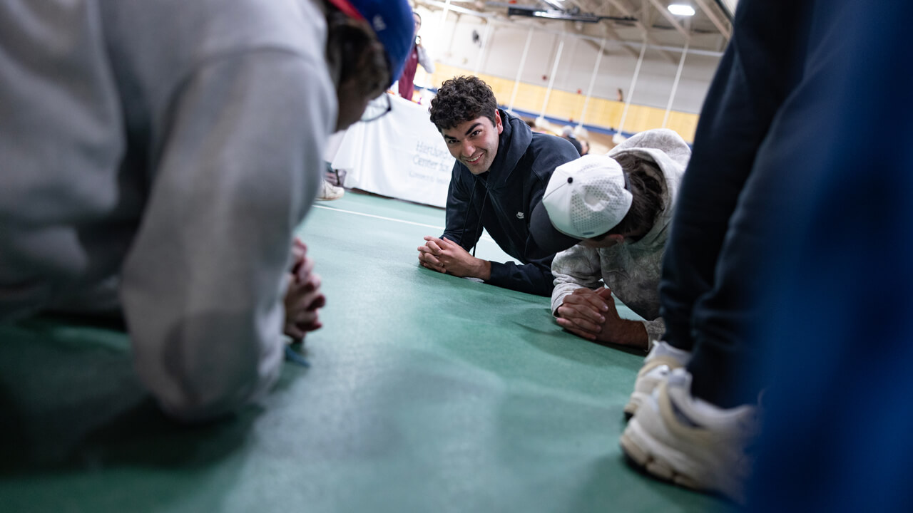 Individuals performing a plank