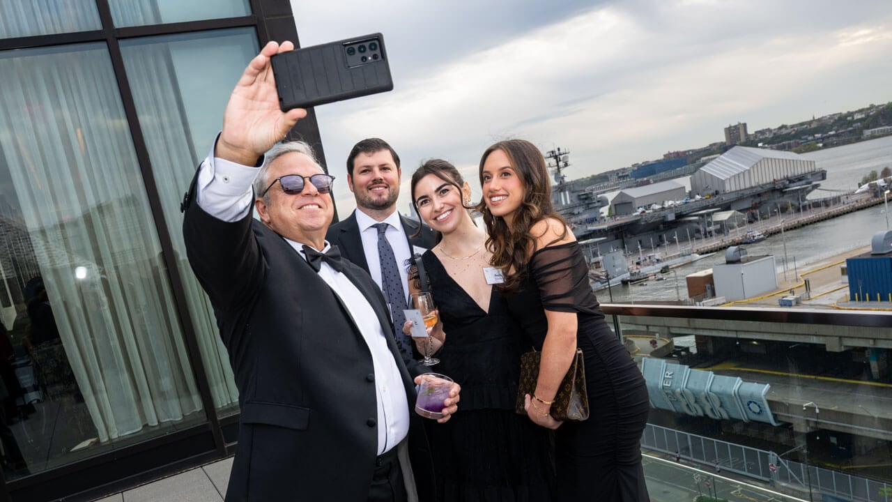 People taking a selfie