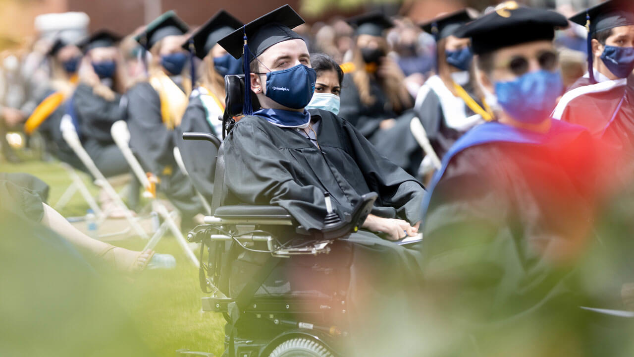 Grad student in wheelchair
