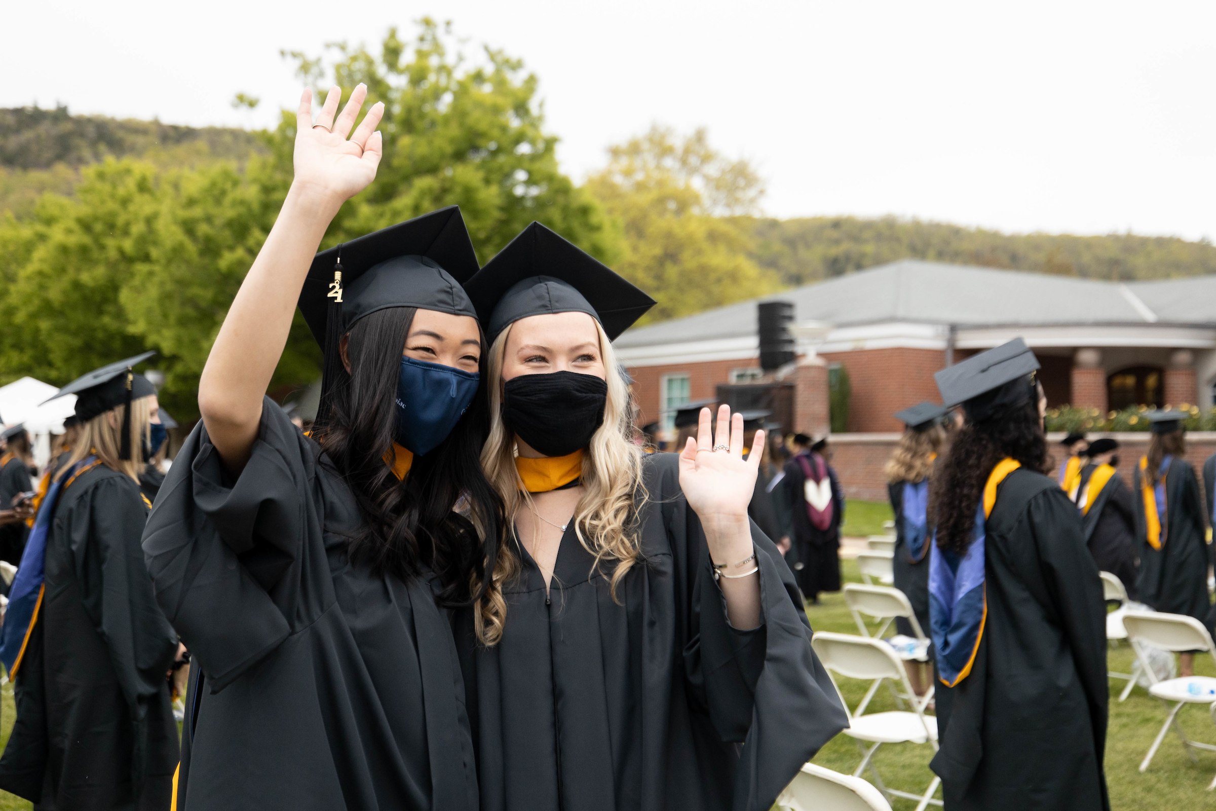 Students standing for picture after graduating