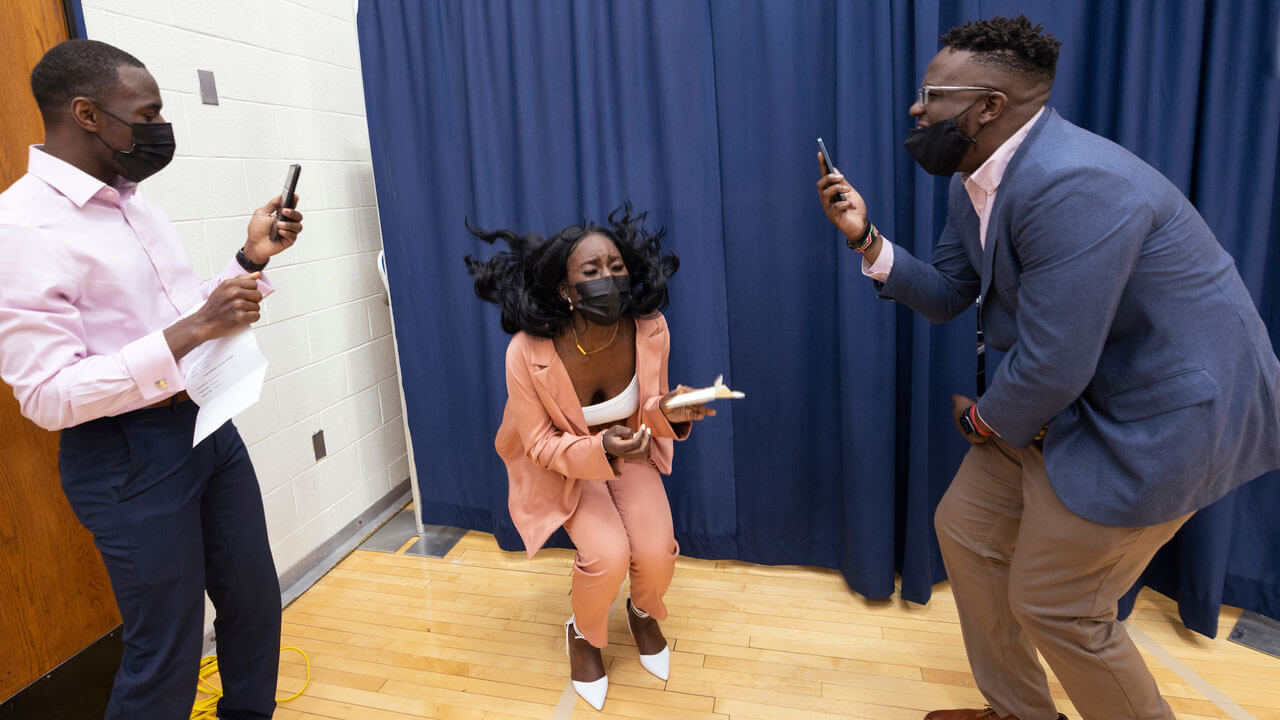 Student celebrates on Match Day