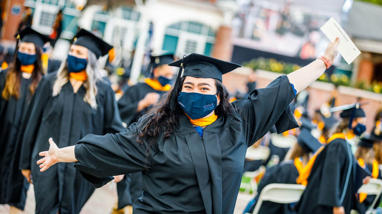 Graduates at their commencement ceremony