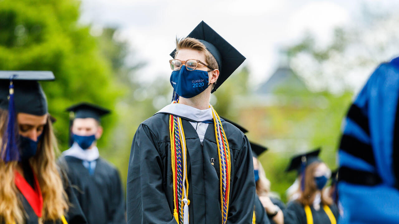 Austin Calvo at commencement ceremony
