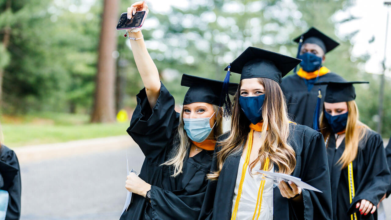 Graduates celebrating their graduation
