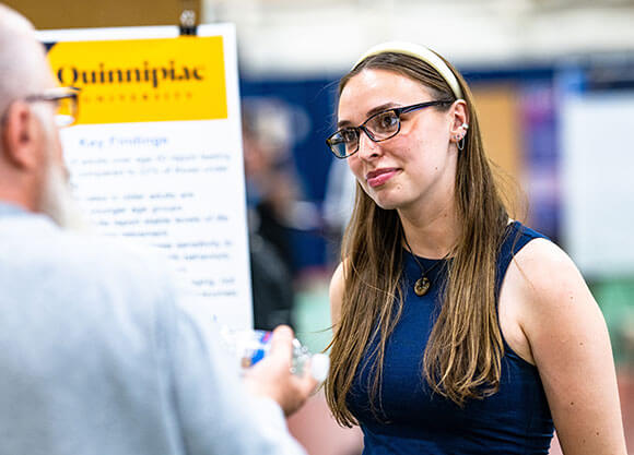 Student at the CAS poster presentation