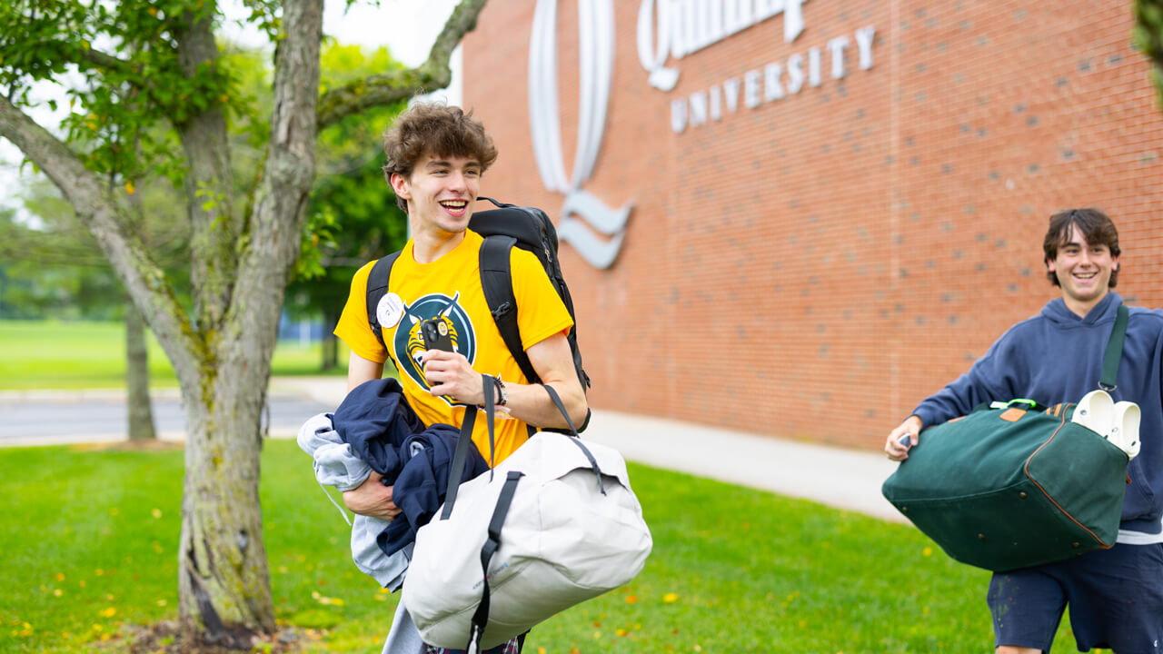Individual walking outside of the Recreation and Wellness Center