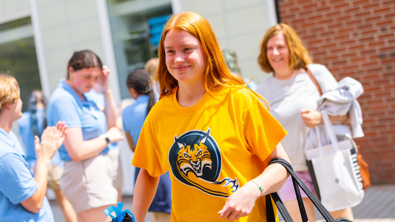 Individual walking at Orientation