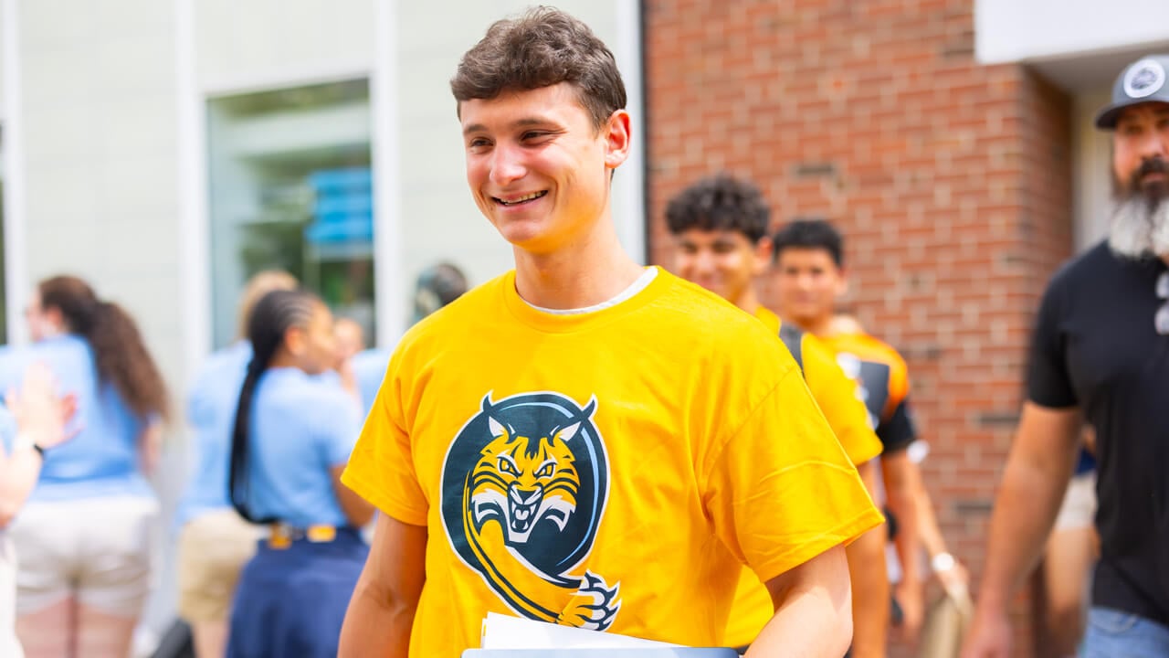 Individual walking at Orientation