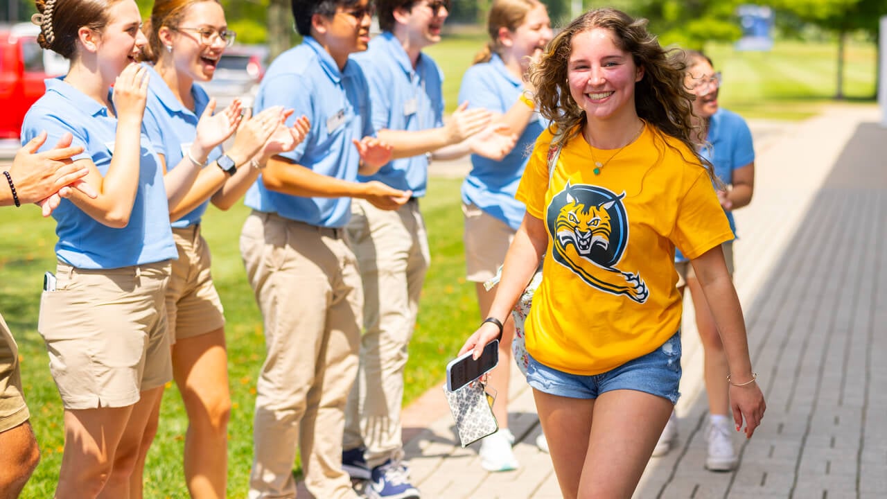 Individual walking at Orientation