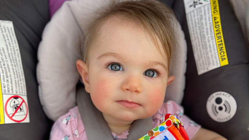 Claire Lucille Blanchet in her car seat