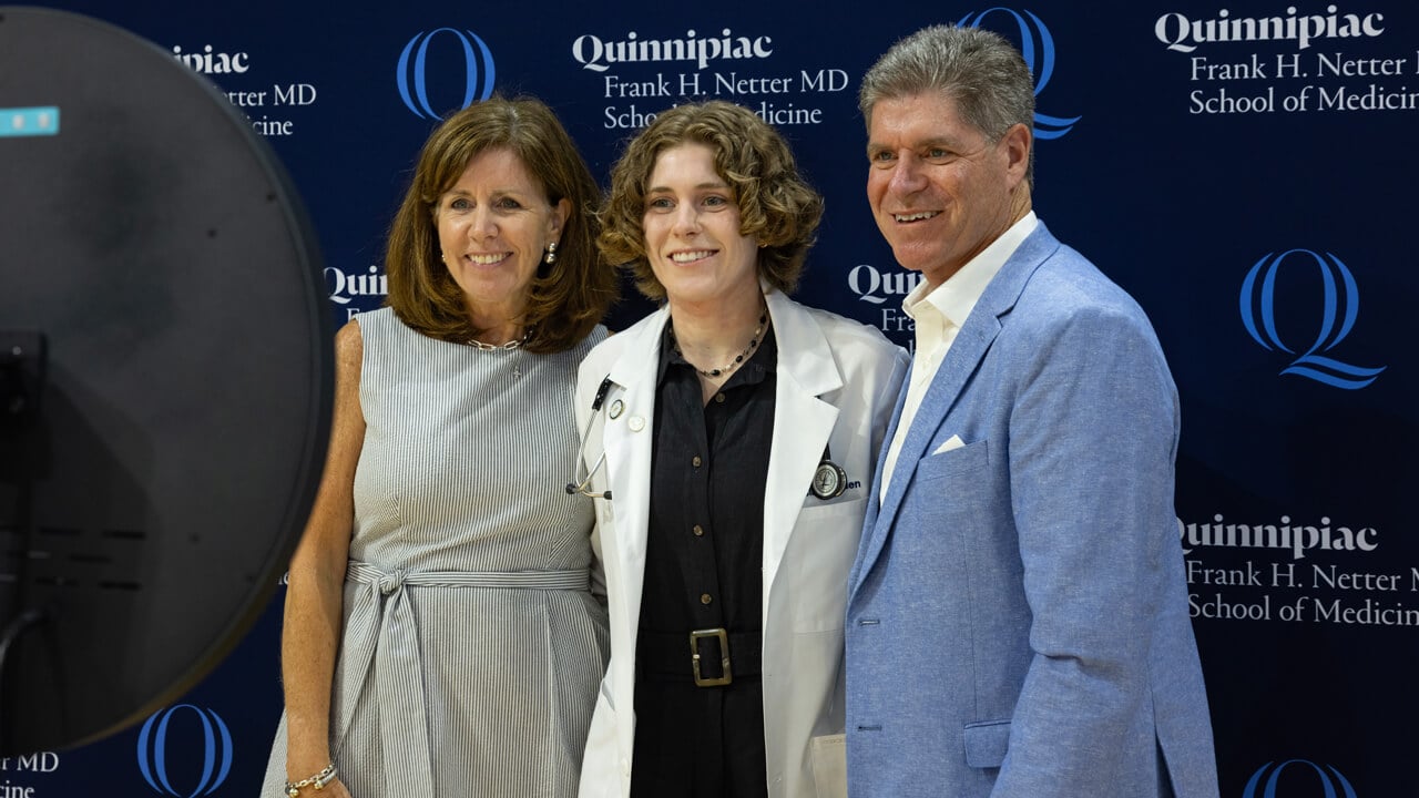 People pose for a photo