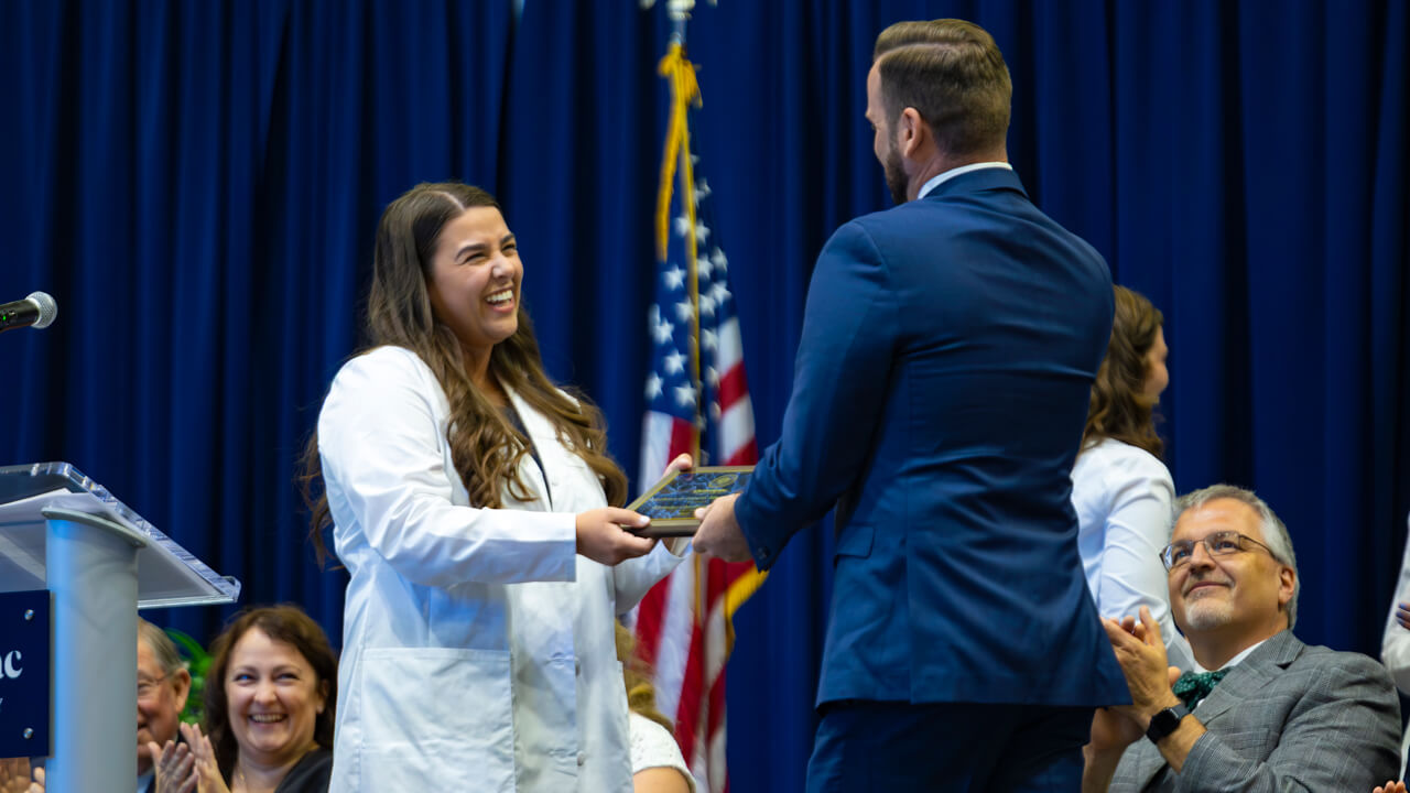 Student receives an award