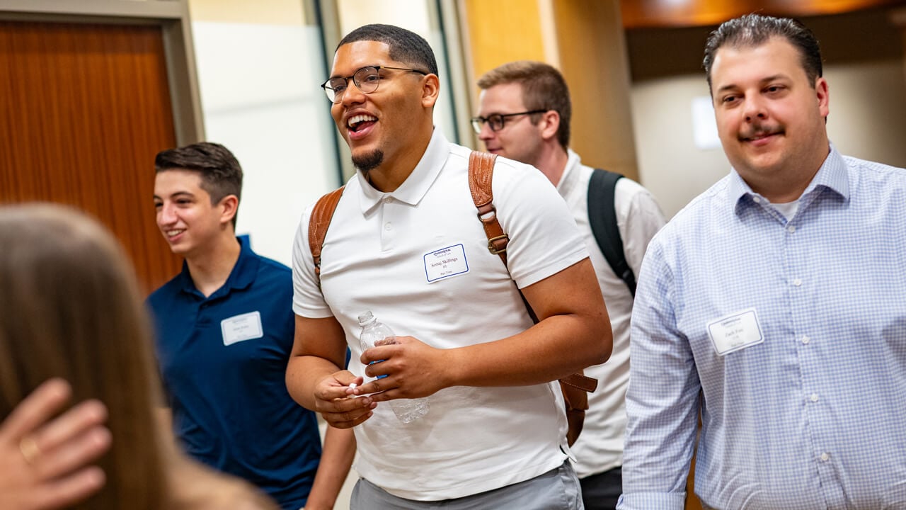A group of people walking