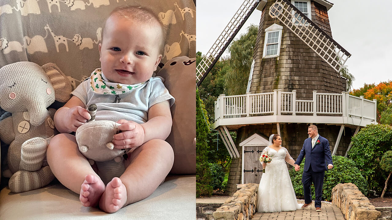 Collage of weddings and birth photos