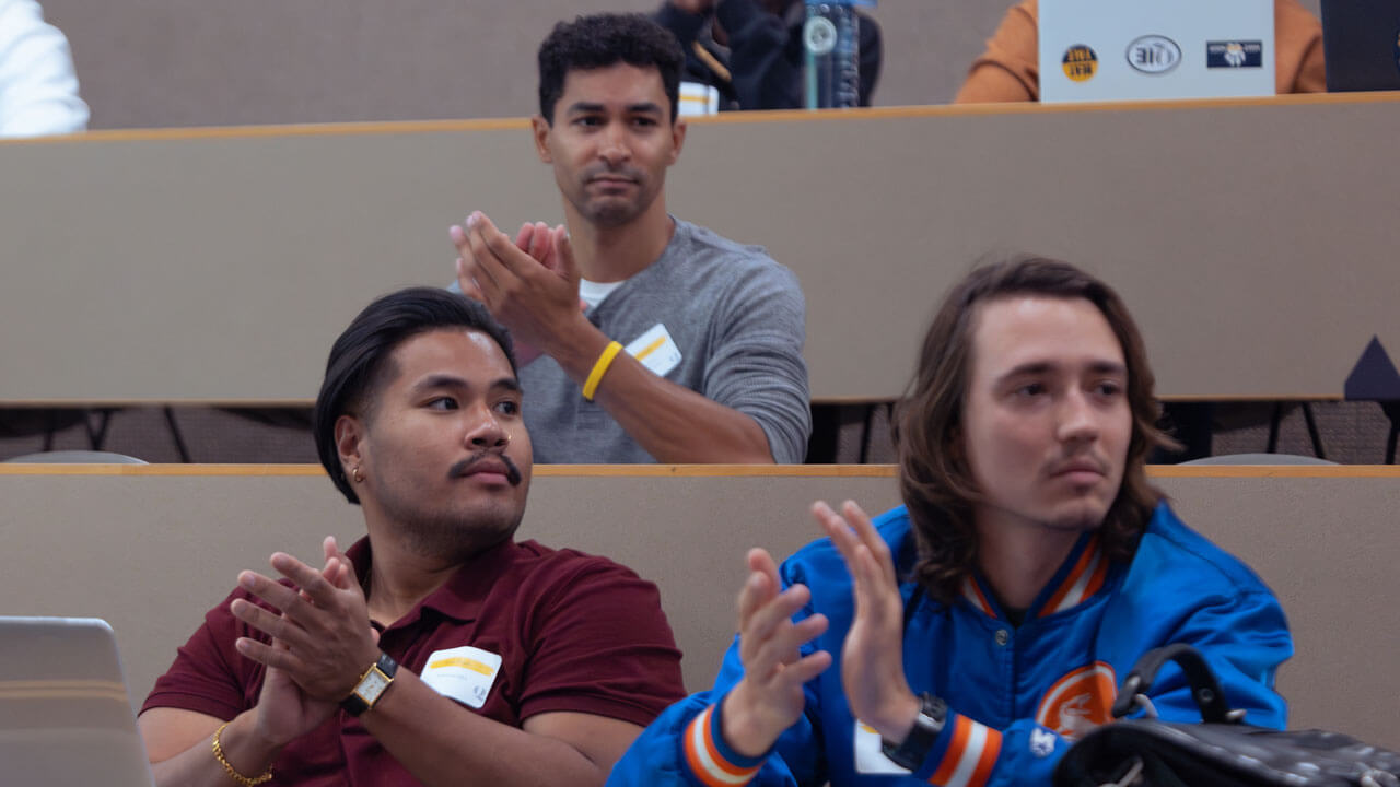 Graduate students attend orientation.