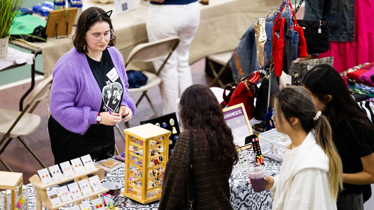 People browse the local booths at the Colors of Connecticut festival.