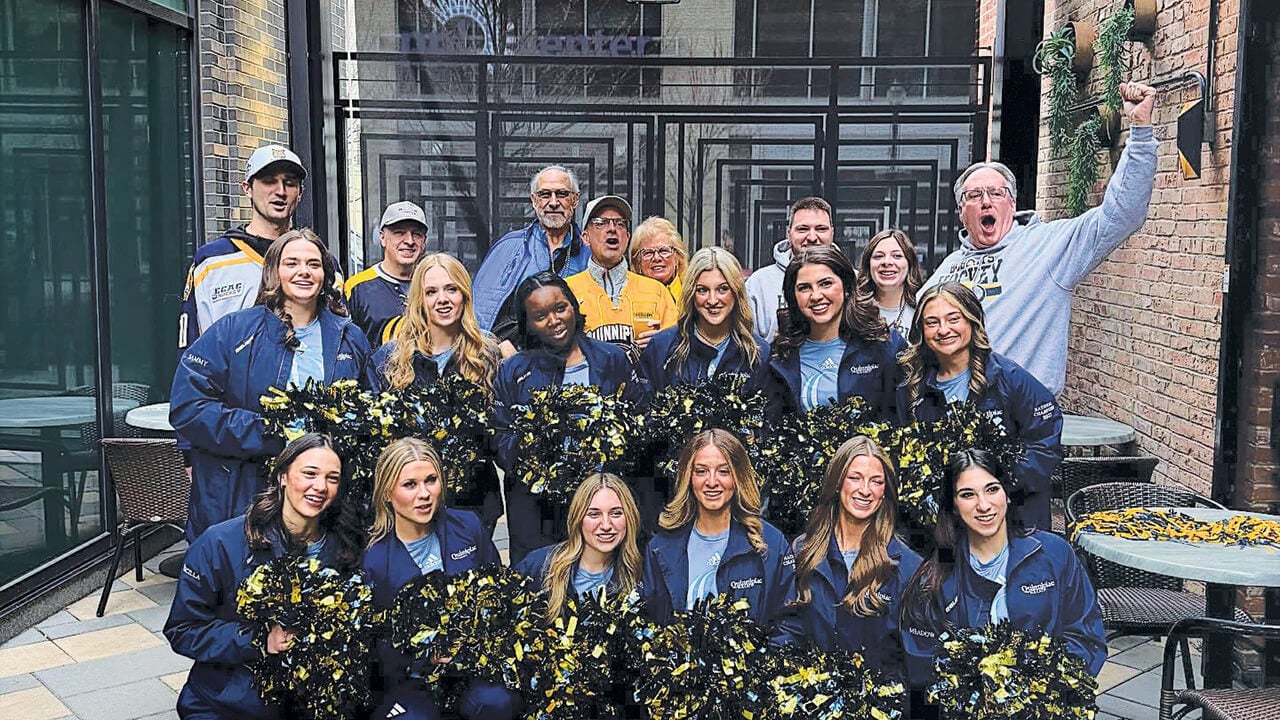 Bobcats cheer at the Quinnipiac vs. UConn NCAA Regionals Pregame Reception and Watch Party, Allentown, PA.
