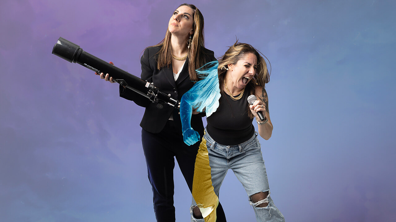 Professor Nicole Granucci is pictured showing her passion for both rock n' roll and star constellations