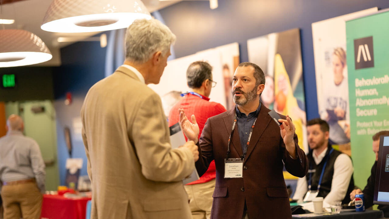 Two speakers converse