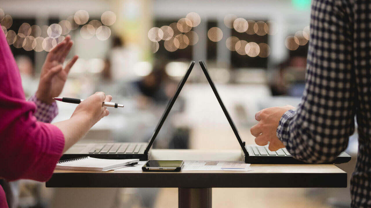 pen, lights, and computers
