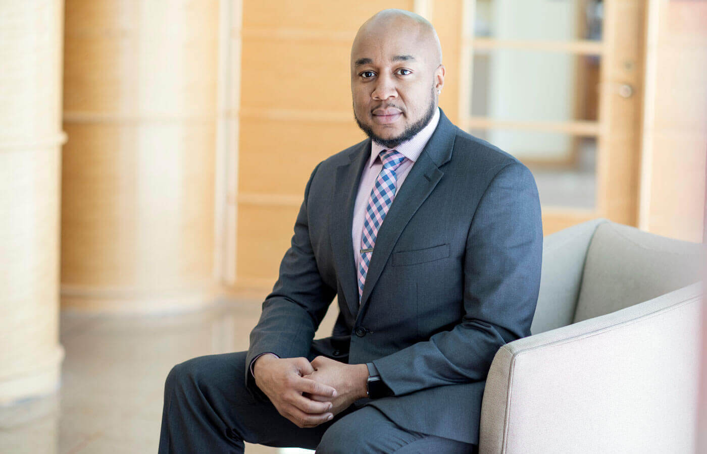 Sawyer sitting on chair