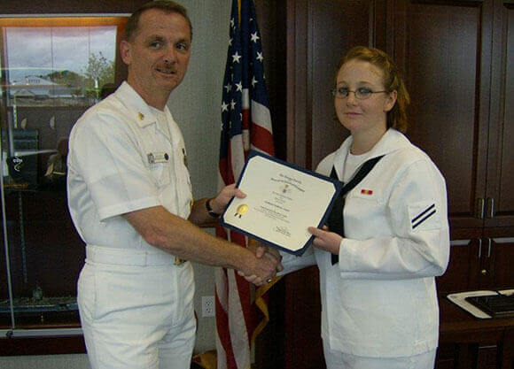 Brandy Parry accepting the academic excellence award